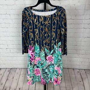 Lilly Pulitzer Sophie Dress UPF 50+ Floral Bamboo Print Size Large